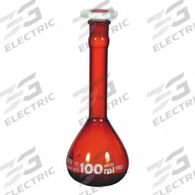 UNITED SCIENTIFIC SUPPLIES Glass Flasks: 20 mL, Amber, Round, A, +/-0.03 mL - Glass Volumetric Flasks