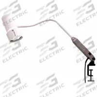 WALDMANN Examination Light: LED, 50,000 lux @ 0.5 m, Clamp, 4400K, 93 CRI, 13 W Watt, 120 to 240V AC (MPN D16043100). Key specifications — Operating Voltage: 120 to 240V AC; Illumination: 50,000 lux @ 0.5 m; Power Source: Power Cord and Plug; Manufacturer Part Number: D16043100; Brand: WALDMANN; Color Temperature: 4400K.