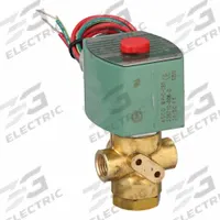 REDHAT Solenoid Valve: 3-Way, Normally Closed, 1/4 in Pipe Size, 24V DC, Direct Mount, Brass Body (MPN 8320G18224/DCDD). Key specifications — Pipe Size: 1/4 in; Voltage: 24V DC; Brand: REDHAT; Coil Enclosure: Without Junction Box.