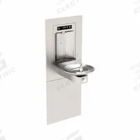 HAWS Drinking Fountain: In-Wall, Non-Refrigerated, Push Button Fountain & Touchless Bottle Filler (MPN 1001HSA). Key specifications — Brand: HAWS; Housing Material: Stainless Steel; Filter Access: Bottom Panel Access; Housing Finish: Satin; Chilling Capacity: Non-Refrigerated; Housing Color: Silver.