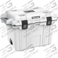PELICAN Marine Chest Cooler: Gray/White, 38 Cans, 50 qt Cooler Capacity, 10 day Ice Retention (MPN IM50QT). Key specifications — Brand: PELICAN; Drain Plug: Included; Wheels Included (FILTER): No.