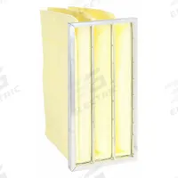 GRAINGER Pocket Air Filter: 24 in x 12 in x 15 in, MERV 14, Yellow, Synthetic, 3 Pockets (MPN 2JUX9). Key specifications — Display Sell UOM: EA; Brand: GRAINGER; Media Material: Synthetic; Performance Rating: MERV 14.