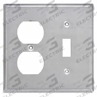 RACO Electrical Box Cover: 2 Gangs, Open, For Square Box Shape, Galvanized Steel, 1/2 in Overall Dp (MPN 872). Key specifications — Brand: RACO; For Box Shape: Square; Material: Galvanized Steel; Cover Design: Open.