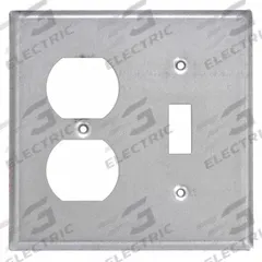 RACO Electrical Box Cover: 2 Gangs, Open, For Square Box Shape, Galvanized Steel, 1/2 in Overall Dp (MPN 872). Key specifications — Brand: RACO; For Box Shape: Square; Material: Galvanized Steel; Cover Design: Open.