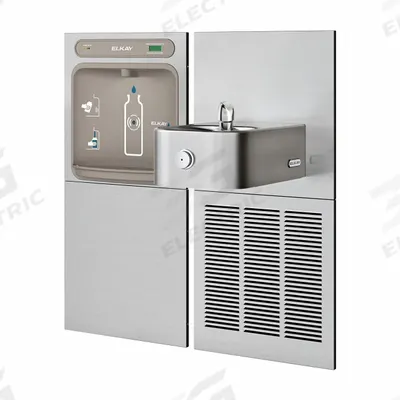 ELKAY Drinking Fountain with Bottle Filler: On-Wall, 8 gph @ 50°F, Touchless Sensor - In-Wall Two-Level Drinking Fountains with Bottle Fillers