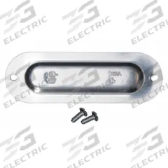 Covers for Conduit Access Fitting: Steel, Galvanized, 1/2 in Trade Size (MPN SSC050). Key specifications — Finish: Galvanized; Includes: Screws; For Use With: Conduit Bodies; Brand: RACO.