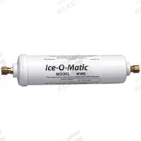 ICE-O-MATIC Inline Water Filter: 10 micron, 0.5 gpm, 2 1/2 in Overall Ht, 2 1/2 in Overall Dia (MPN IFI8C). Key specifications — Product Type: Inline Water Filter; Filter Media: Carbon; Brand: ICE-O-MATIC; Reduces: Chlorine Odor.