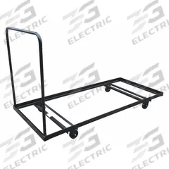 APPROVED VENDOR Table Cart: 700 lb, 74 in L x 31 in W x 43 in H, (2) Rigid/(2) Swivel, Powder Coated (MPN 9P477). Key specifications — Frame Color: Black; Brand: APPROVED VENDOR; Caster/Wheel Configuration: (2) Rigid.