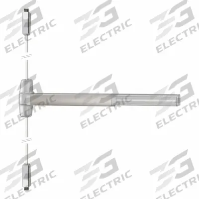 VON DUPRIN Exit Device: Chrome (MPN QEL9927TP 3 26D) - Surface Vertical Rod Push Bars