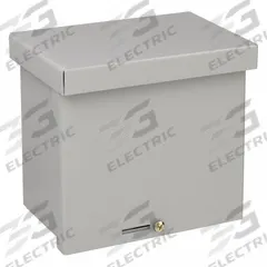 WIEGMANN Enclosure: Steel, 6 in x 6 in x 4 in, 3R, Solid Cover, Screw On, Included, Painted (MPN RSC060604). Key specifications — Brand: WIEGMANN; Closure Method: Padlock Hasp; Knockouts: Included.