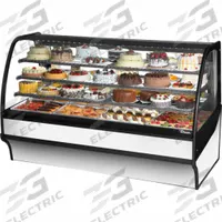 TRUE REFRIGERATION Refrigerated Merchandiser: 49 1/8 in x 77 1/4 in x 39 in, Silver, Curved Glass (MPN TDM-R-77-GE/GE-S-W). Key specifications — attr1277723: TRUE REFRIGERATION; attr1277683: R-290; attr1277691: No; attr1277694: Silver; attr1280716: Curved Glass; attr1280729: TDM.