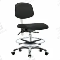 Cleanroom Task Chair: Vinyl, Armless, Ht Range 21 1/2 in to 29 in, 18 1/2 in Seat Wd, 17 in Seat Dp (MPN BR-NCR-VMBCH-CR-T0-A0-CF-CC-8540). Key specifications — Foot Support: Yes; Back Tilt Backward: 13.5°; Back Tilt Forward: 10.5°; Base Material: Aluminum; Brand: APPROVED VENDOR; Product Type: Cleanroom Task Chair; Cleanroom Class: ISO 5; ESD-Safe: Not ESD Safe.