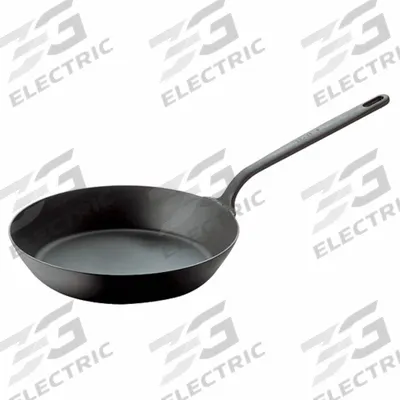 BLACKLINE Fry Pan: Non-Stick, 11 3/8 in Top Dia, Carbon Steel, Silver, Carbon Steel - Non-Stick Frying Pans
