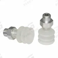 SCHMALZ Vacuum Pad Assembly: Multi-Bellows, 2.5 Folds, G1/8 in Vacuum Port, 21 mm Pad Dia, Clear (MPN 10.01.06.00042). Key specifications — attr1019136: 10.01.06.00042; attr1019138: SCHMALZ; attr1019139: 55 A.