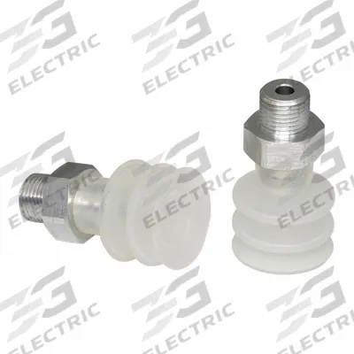 SCHMALZ Vacuum Pad Assembly: Multi-Bellows, 2.5 Folds, G1/8 in Vacuum Port, 21 mm Pad Dia - Bellows Type Food-Safe Vacuum Pad Assemblies