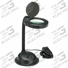 APPROVED VENDOR Round Magnifier Light: LED, 1.75x, 3 Diopter, 320 lm Max Brightness, 15 in Arm Reach (MPN 10C905). Key specifications — Brand: APPROVED VENDOR; Magnification: 1.75x; ESD Safe: Yes; Lighting Technology: LED; Operating Voltage: 120V AC; Includes Ultraviolet Light: No.