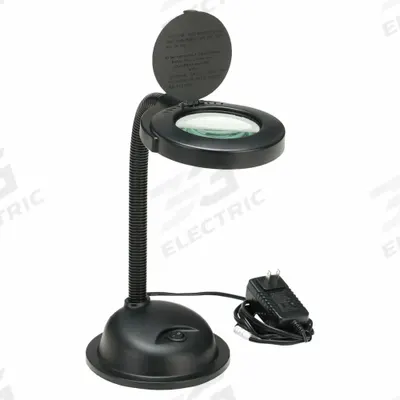 APPROVED VENDOR Round Magnifier Light: LED, 1.75x, 3 Diopter, 320 lm Max Brightness - Weighted-Base Magnifier Lights