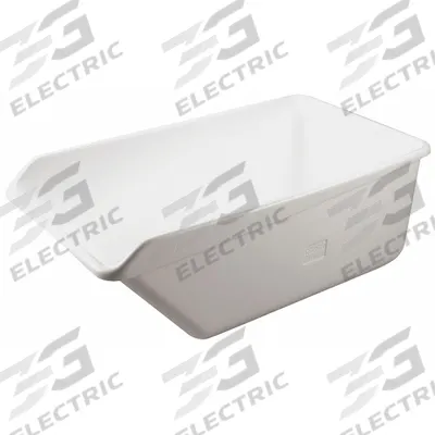 VIKAN Hopper Tub: 800 lb, 54 1/2 in L x 32 in W x 21 3/4 in H, White - Large-Volume Color-Coded Modular Tub Carts