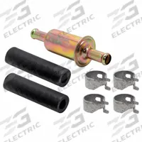 BALDWIN FILTERS Fuel Filter: In-Line, 3 1/16 in Overall Lg, 15/16 in Outside Dia, Cellulose (MPN BF989). Key specifications — Baldwin Interchange: BF989; Brand: BALDWIN FILTERS; Media Material: Cellulose; Includes: (2) Hoses; Compatible Vehicle Type: Light Duty Trucks; Compatible Vehicle Make: Navistar.
