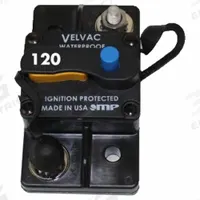 Automotive Circuit Breaker: Type III, 30V DC, 3 kA at 30V DC, Blade (MPN 091008). Key specifications — Series: Type III; Voltage: 30V DC; Interrupt Rating: 3 kA at 30V DC; Terminal Connection: Blade; Circuit Breaker Type: Hi-Amp Circuit Breaker; Brand: VELVAC.