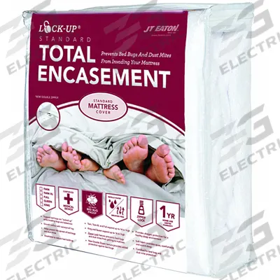 LOCKUP Mattress/Box Spring Protector: Twin XL, 80 in Overall Lg, 39 in Overall Wd - Mattress Encasements