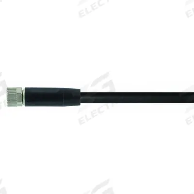 MURRELEKTRONIK Cordset: M8 Female Straight X Bare Wire, 3 Pins, Black, PUR, 5 m Cable Lg - Single-Ended Cordsets with PUR Jacket for Twisting Applications