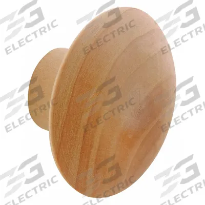PRIME-LINE Closet Door Pull Knob: Brown, Wood, Primed For Painting - Hardware