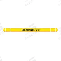 Clearance Bar: 96 in Overall Lg, 7 3/8 in Outside Dia, Yellow, HDPE, Indoor/Outdoor (MPN HTGRD796YW). Key specifications — Includes: (2) Eye Hooks; Color: Yellow; Includes Mounting Hardware: Mounting Hardware Included; Material: HDPE; Use Location: Outdoor; Stripe Color: White; Brand: APPROVED VENDOR.