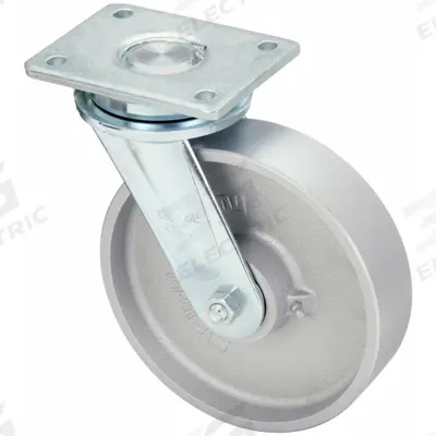 APPROVED VENDOR Plate Caster: Swivel, No Brake, 5 in Wheel Dia, 2 in Wheel Wd, Slot, Rectangle - Heavy-Duty Plate Casters