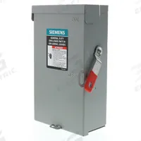 SIEMENS Safety Switch: Fusible, 60 A, Three Phase, 240V AC, Galvanized Steel, Indoor (MPN GF322NA). Key specifications — Brand: SIEMENS.