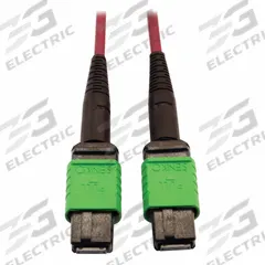 EATON TRIPP LITE Fiber Cable: (1) 16F MPO/APC Female (Green) x (1) 16F MPO/APC Female (Green), PVC (MPN N846D-03M-16AMG). Key specifications — Fire Rating: Plenum; Jacket Material: PVC; Number of Fibers: Duplex; Fiber Type: OM4; Polarity: Method B; Brand: EATON TRIPP LITE; End 1 Connection Gender: Female; End 1 Contact Type Finish: APC.