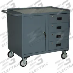 JAMCO Mobile Cabinet Workbench: 42 in x 27 in, Steel, 1,400 lb Overall Load Capacity, Gray, Steel (MPN JF236R700GP). Key specifications — Assembly: Fully Assembled; Brand: JAMCO.