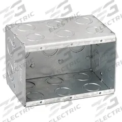RACO Electrical Box: Steel, 3 Gangs, 3 1/2 in Box Dp, 5 5/8 in Box Wd, 3 3/4 in Box Ht (MPN 697). Key specifications — Brand: RACO; Bracket Style: Without Bracket; Clamp Style: Without Clamps.