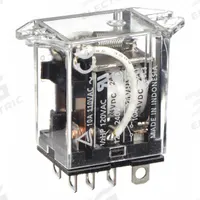 OMRON Flange Mount Relay: Surface (Top Flange) Mounted, 10 A Current Rating, 24V DC, DPDT (MPN LY2F-DC24). Key specifications — Brand: OMRON; Base Type: Square; Mounting Style: Top Flange; Electrical Connection: Plug-In Terminal; Manufacturer Part Number: LY2F-DC24; Operating Current: 5 A at 24V DC (Inductive Load); Series: LY Series.