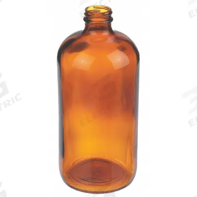 WHEATON Bottle: 1 L, Amber, 33-400 mm, No Closure, No Closure - Amber Narrow Mouth Round Glass Lab Bottles