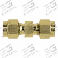 BRENNAN INDUSTRIES Compression Fitting Union: 3/8 in OD x 3/8 in OD Size, Tube x Tube, Brass (MPN N2403-06-04-B). Key specifications — Compatible Fitting Brands: Swagelok; Brand: BRENNAN INDUSTRIES; Series: N2403.