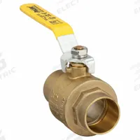 APPROVED VENDOR Manual Two-Way Ball Valve: 1 1/2 in, Brass, Straight, Sweat x Sweat, Two-Piece (MPN 107-847NL). Key specifications — Brand: APPROVED VENDOR; Handle: Lever.
