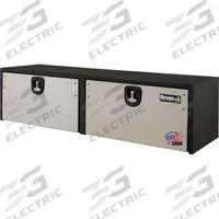 BUYERS PRODUCTS Topsider: Underbody Truck Box, Double Drop-Down Doors Door, 18 in Overall Dp, Steel (MPN 1702725). Key specifications — Color: Gloss Black/Silver; Brand: BUYERS PRODUCTS; Lock Type: Keyed.