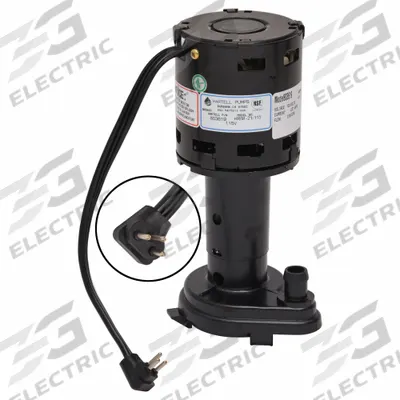 HARTELL Ice Machine Pump: 1/3 hp, 115V AC, 0 Discharge Adapters - Ice Machine Pumps