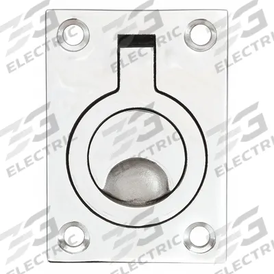 SUGATSUNE Recessed Folding Pull Handle: Unthreaded Holes, Stainless Steel, Silver