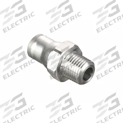 LEGRIS Push-Fit Adapter Fitting: 8 mm OD Size, BSPT x Push-to-Connect, Stainless Steel - Stainless Steel Tube Fittings