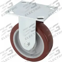 APPROVED VENDOR Plate Caster: Rigid, No Brake, Polyurethane, 6 in Wheel Dia., 1 1/2 in Wheel Wd (MPN 02XA06128R001GN). Key specifications — Brand: APPROVED VENDOR; Wheel/Tread Color: Red; Roll Up: Rigid.
