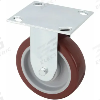 APPROVED VENDOR Plate Caster: Rigid, No Brake, Polyurethane, 6 in Wheel Dia. - General-Purpose NSF-Listed Sanitary Plate Casters
