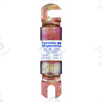 MERSEN Forklift Limiter Fuse: ACK Series, Bolt-On, Gen Purpose, 200 A, 125 V DC - Time-Delay Bolt-On Fuses