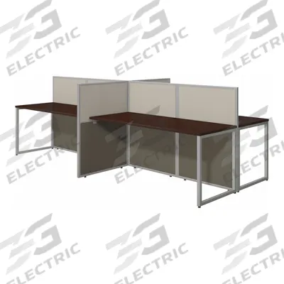 BUSH BUSINESS FURNITURE Modular Cubicle Workstation: 45 in Overall Ht, 119 in Overall Wd - Office Cubicles with Privacy Panels