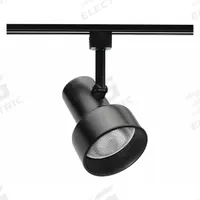 Track Lighting Head: Incandescent, Step Shape, 75 W, 4 3/8 in Dia, 6 in Lg, Compatible with Track J (MPN R512 BLB BL). Key specifications — Brand: JUNO LIGHTING; Lighting Technology: Incandescent; Housing Color: Black with Black Baffle.