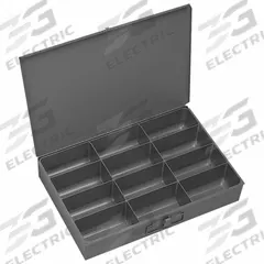 Compartment Drawer: 13 5/8 in x 9 7/8 in x 2 1/8 in, 2 1/8 in x 4 1/4 in x 2 3/16 in, 0 Dividers (MPN 211-95-D937). Key specifications — Color: Gray; Compartment HxWxD: 2 in x 4-1/4 in x 2-3/16 in; Number of Compartments: 12; Removable Dividers: No; Compatible Manufacturer Model Number: 306; Brand: DURHAM MFG.