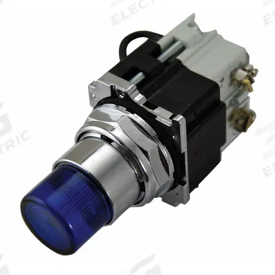 EATON Pilot Light: 30 mm Panel Mounting Size, Blue, Incandescent - Incandescent Pilot-Lights