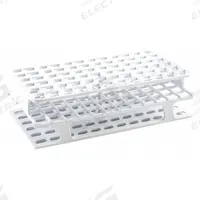 Tube Rack: 2 3/8 in Overall Wd, 8 in Overall Ht, 4 1/8 in Overall Lg, POM, White, (72) Wells (MPN HS27511A). Key specifications — Material: POM; Mounting Location: Benchtop; Color: White; Product Type: Test Tube Rack; Total Holding Capacity: (72) Wells; Brand: HEATHROW SCIENTIFIC.