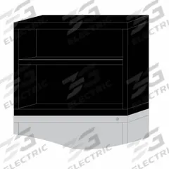 LYON Modular Shelf Cabinet: 30 in x 28 1/4 in x 25 in, 2 Fixed Shelves, Frame, Black, Assembled (MPN KKN27303010500N). Key specifications — Cabinet Color: Black; Base Type: Frame; Brand: LYON.